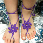 2014 Crochet Tan Barefoot Sandals for girls