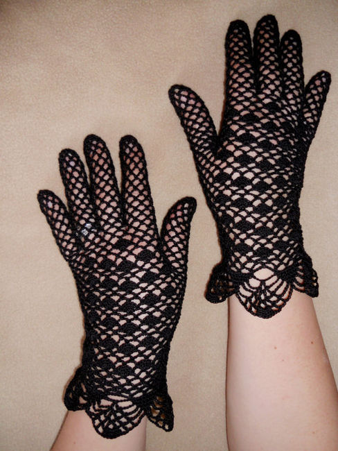 3 ideas of Black Crochet Lace Gloves 2014