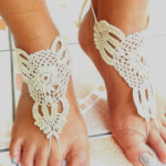 formal Crochet Tan Barefoot Sandals 2014