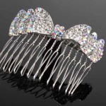 nice women wear rhinestone hair comb