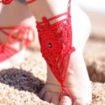 red color Crochet Tan Barefoot Sandals 2014 ideas