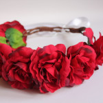 red flower headpiece