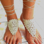 white color Crochet Tan Barefoot Sandals collection