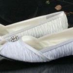 white color bridal wear flat shoes collection 2014