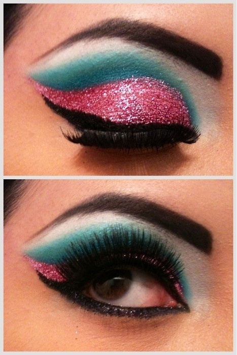 2 stylish Bright Turquoise Eye Makeup 2014