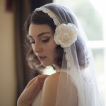 2014 women wear ivory flower veil collection