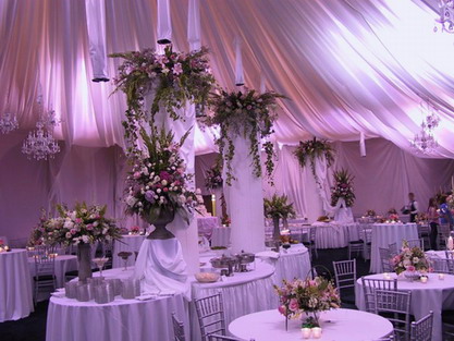 3 whitwe color Wedding Reception Decor 2014