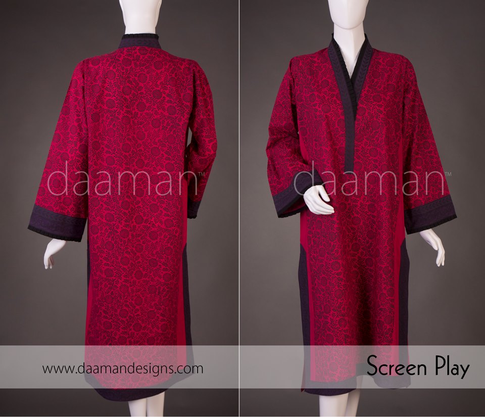 4 red and black color Daaman women dress 2014