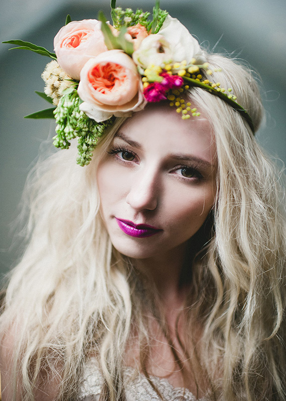 4 women wear floral head piece