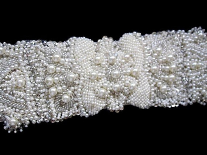 Wedding crystal pearl sash belt for girls 2014