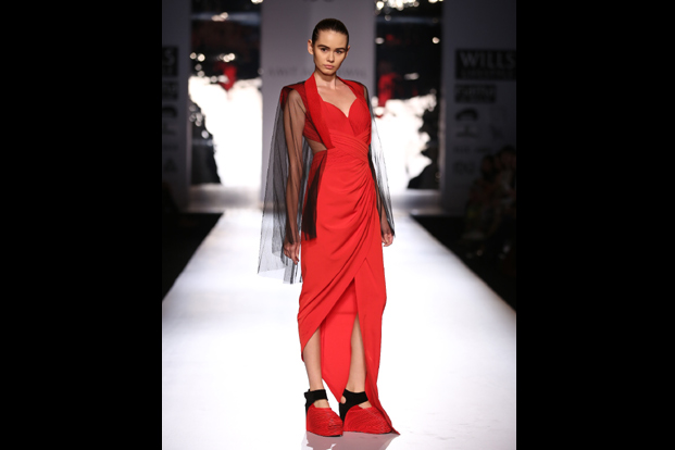 red color women dress Wills Lifestyle India Fashion Week - Spring Summer 2014