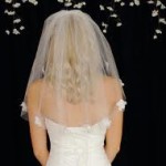 stylish women wear ivory flower veil 2014