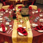 wedding red and white color reception ideas