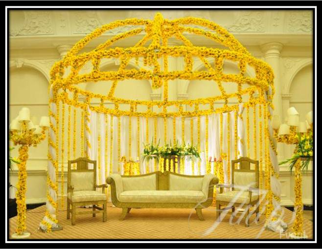 Beautiful Mehndi Stage Decoration