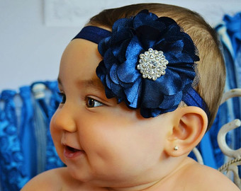 blue color toddler headband for baby wear