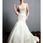 neck embroidered beaded tulle new fashion wedding dress