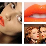 orange color beautiful bold lipstick