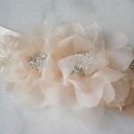 peach color bridal Flower Bridal Belt