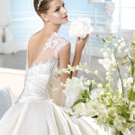 white color Bridal wedding wear gown Trends 2014