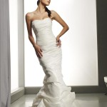 white color fishtail wedding gown styles