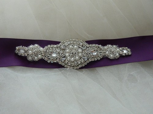 1 wedding sash bridal sash rhinestone sash bridesmaids sash belt