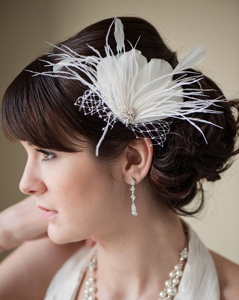 2 Feather Hair Accessories for bridal