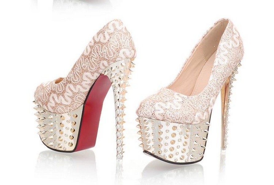 Womens Studded Rhinestone bridal shoe