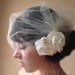 blusher veil in floral style