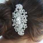 girls wear bridal hair comb 2014