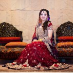 muslim women in red color for wedding