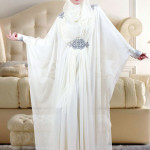 new white color muslim women wedding dress