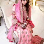 pink color wedding wear muslim women dress