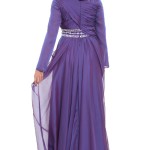 purple color muslim women for wedding