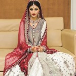 red and white color muslim women for pakistani