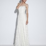 sholder less bridal wear dress by Nicole Miller