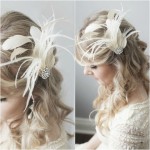 white color wedding headpiece