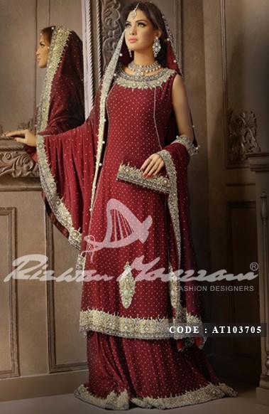 3 Rizwan Moazzam bridal wear dress in red color