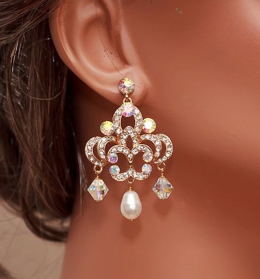 best Gold Pearl Chandelier Earrings