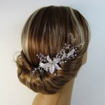 floral style rhinestone hair comb