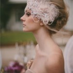 pink color bridal headpiece