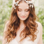 stylish bridal headpiece in white color