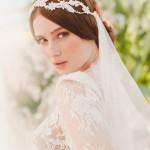 white color floral style bridal headpiece