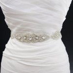 whitecolor Crystal Dress Sash