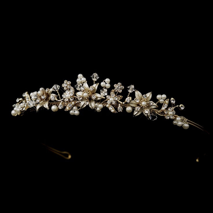 1 bridal wear Gold Tiaras with Pearls