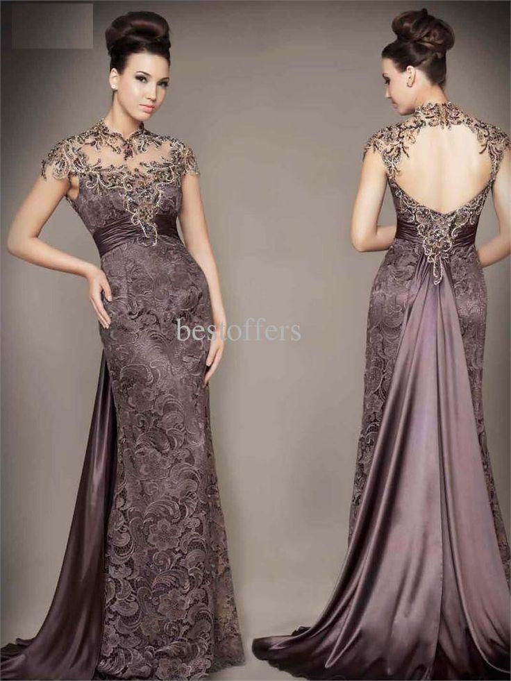 1 Sheer cap sleeve gown prom dresses