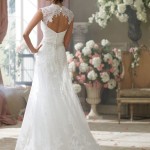 Cap-sleeve slim gowns dresses for wedding 2014 (6)