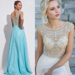 Sheer cap sleeve gown prom dresses (15)