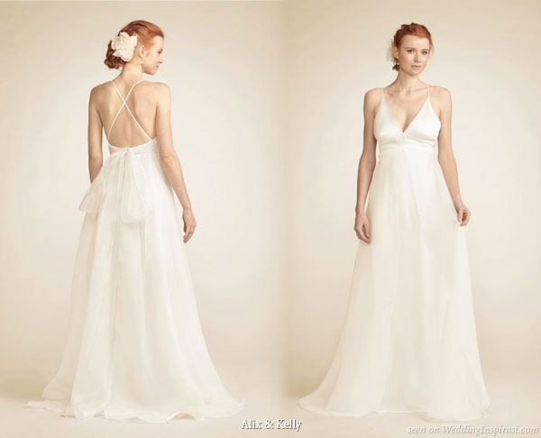 white Low-back gowns with bow for bride (6)