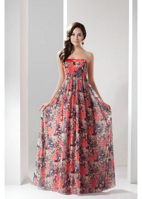 4 cute Chiffon Strapless Formal Dresses for girls