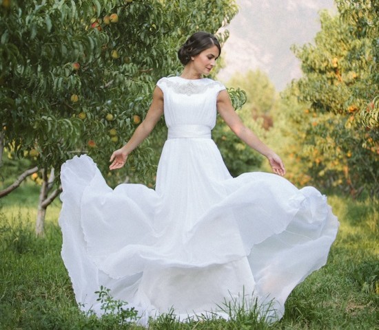 Silk Chiffon Wedding Dress (4)